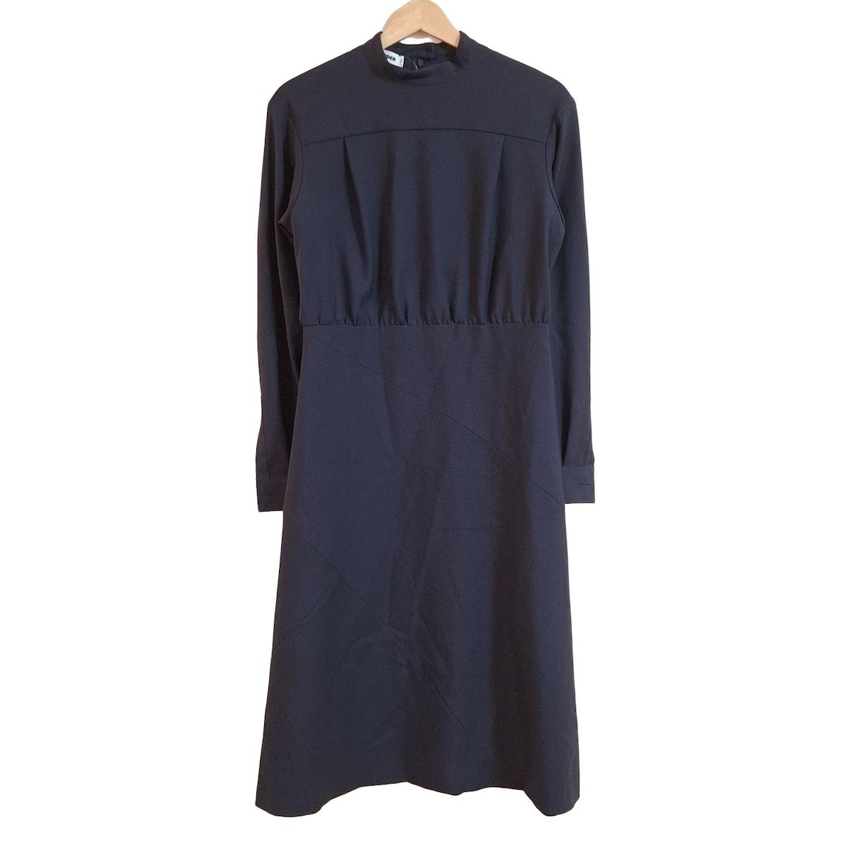 ジルサンダー ワンピース サイズ36 S レディース - ネイビー ハイネック 長袖 ロング