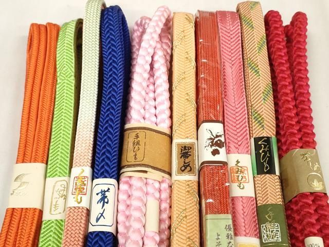 平和屋着物 和装小物 帯締め10本セット 手組紐 組紐 笹浪組 冠組 金糸 zzz