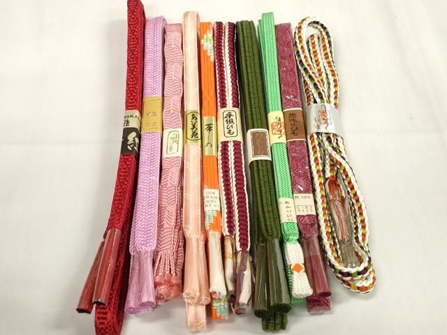 平和屋着物 和装小物 帯締め10本セット 雅流 手組紐 組紐 たこ足房 金糸 zzz