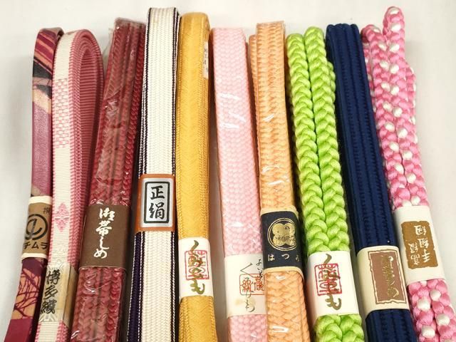 平和屋着物 和装小物 帯締め10本セット 手組紐 組紐 冠組 博多織 レザー zzz