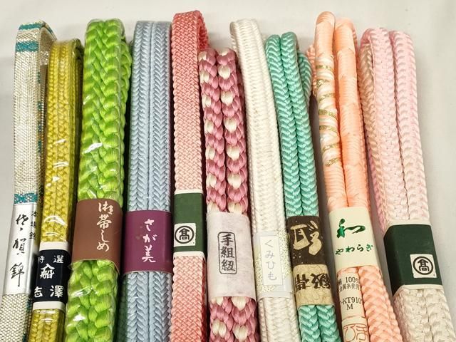 平和屋着物 和装小物 帯締め10本セット 佐賀錦 手組紐 組紐 冠組 金糸 さが美扱い 高島屋扱い zzz