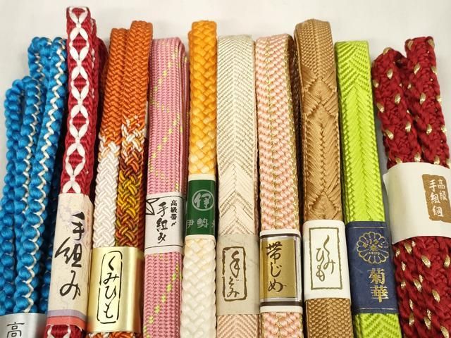 平和屋着物 和装小物 帯締め10本セット 手組紐 組紐 笹浪組 手組 金糸 伊勢丹扱い zzz