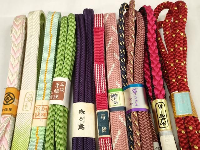 平和屋着物 和装小物 帯締め10本セット 京の紐 手組紐 組紐 笹浪組 冠組 金糸 松坂屋扱い zzz