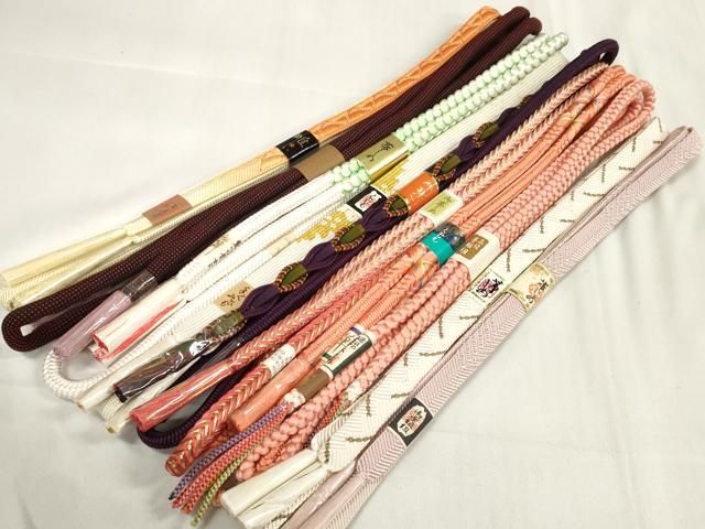 平和屋着物 和装小物 帯締め10本セット 丸ぐけ 手組紐 組紐 高麗組 草木染 金糸 zzz