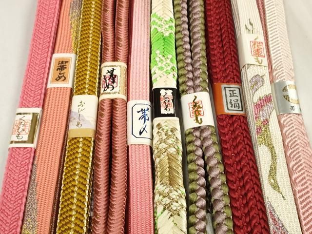 平和屋着物●和装小物　帯締め10本セット　礼装用　手組紐　高麗組　笹浪組　金銀糸　逸品　未使用　DABC1208zzz 平和屋着物○和装小物 帯締め10本セット 組紐 高麗組 笹浪組 金糸 逸品