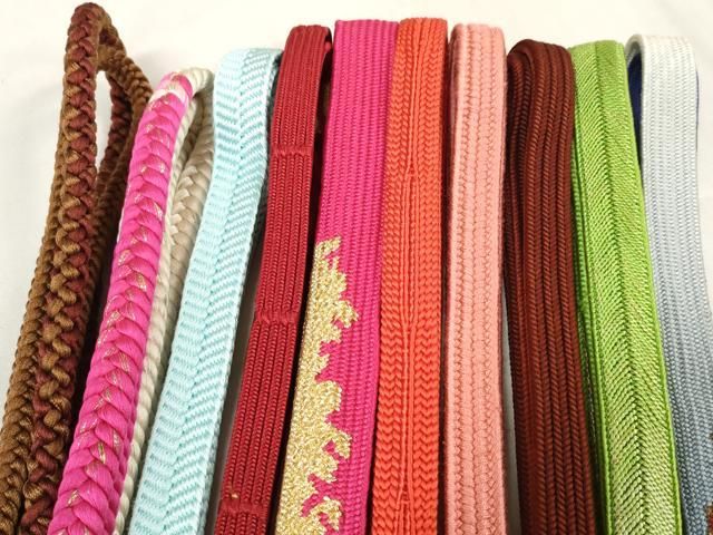 平和屋着物 和装小物 帯締め10本セット 手組紐 組紐 高麗組 笹浪組 金糸 zzz
