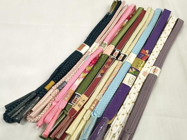 平和屋着物●和装小物 帯締め10本セット 手組紐 組紐 高麗組 笹浪組 金糸 逸品 未使用 DAAW8470zzz