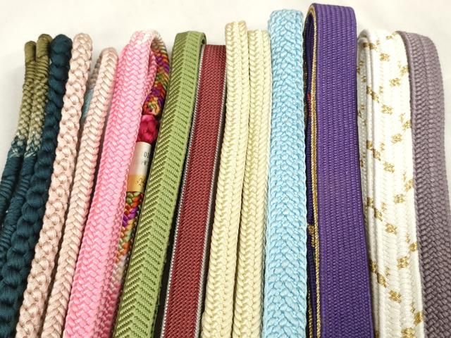 平和屋着物●和装小物　帯締め10本セット　手組紐　組紐　高麗組　笹浪組　金糸　逸品　未使用　DAAW8470zzz 平和屋着物○和装小物 帯締め10本セット 手組紐 組紐 高麗組 笹