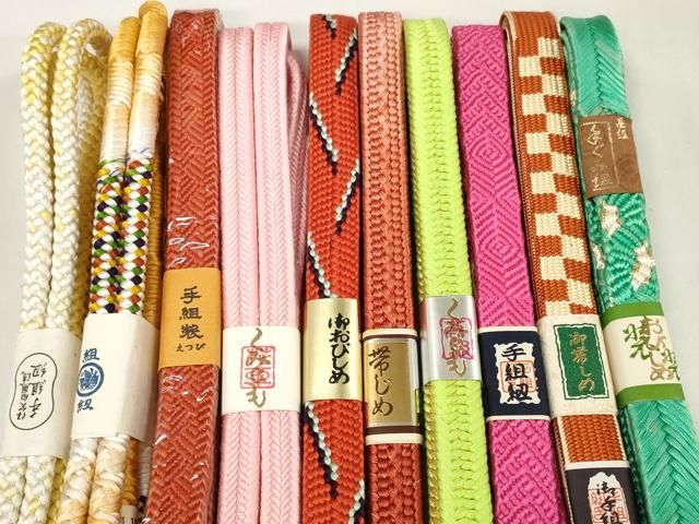 平和屋着物 和装小物 帯締め10本セット 佐賀錦 組紐 笹浪組 金糸 高島屋扱い zzz
