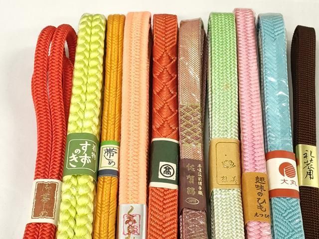 平和屋着物 和装小物 帯締め10本セット 礼装用 佐賀錦 手組紐 笹浪組 高島屋扱い 大丸扱い 丈長 zzz