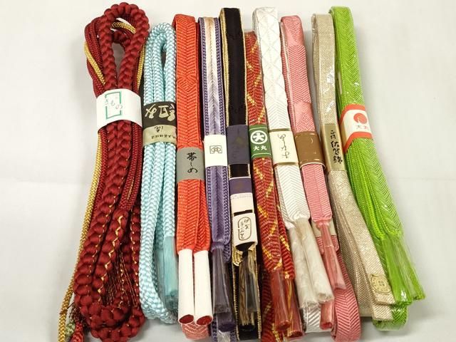 平和屋着物 コシノヒロコ 和装小物 帯締め10本セット 振袖用 佐賀錦 雅流 笹浪組 金糸 大丸扱い zzz