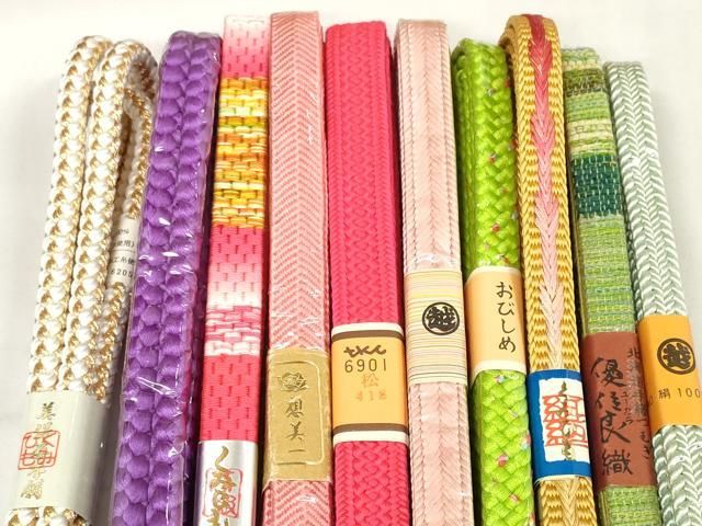 平和屋着物 和装小物 帯締め10本セット 美保姿本舗 手組紐 組紐 笹浪組 優佳良織 金糸 三越扱い zzz