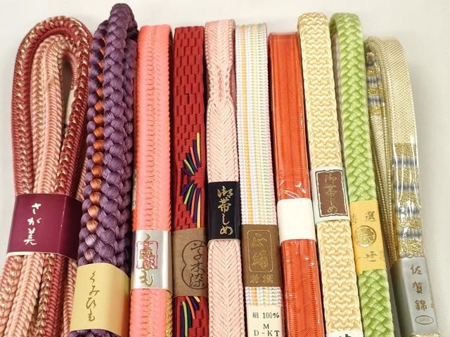 平和屋着物 和装小物 帯締め10本セット 佐賀錦 手巻工芸 組紐 伊賀組紐 花菱組 金糸 さが美扱い zzz