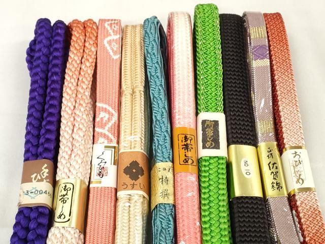 平和屋着物 世界的友禅作家 千地泰弘 和装小物 帯締め10本セット 佐賀錦 手組紐 組紐 高麗組 金糸 zzz