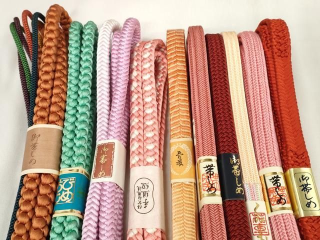 平和屋着物 和装小物 帯締め10本セット 振袖用 手組紐 組紐 笹浪組 草木染 堅牢染 zzz