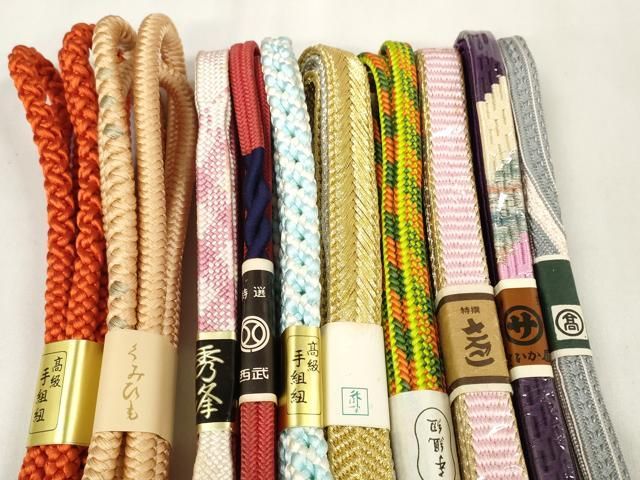 平和屋着物 和装小物 帯締め10本セット 手組紐 組紐 笹浪組 鎌倉組 金糸 扱い 高島屋扱い zzz