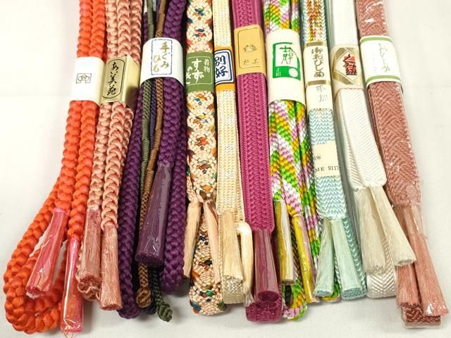 平和屋着物●和装小物　帯締め10本セット　手組紐　組紐　角八つ組　金糸　小田急・松坂屋扱い　全て正絹　逸品　未使用　DAAV8516zzz 平和屋着物○和装小物 帯締め10本セット 手組紐 笹浪組 金銀糸 逸品 未