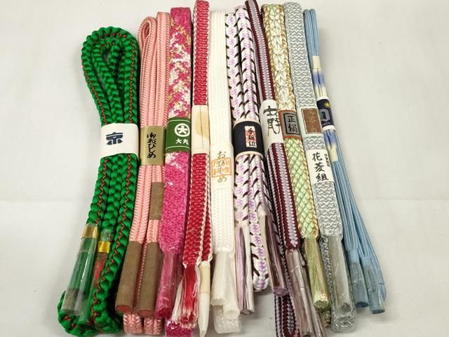 平和屋着物 和装小物 帯締め10本セット 手組紐 伊賀組紐 花菱組 草木染 金糸 大丸扱い zzz