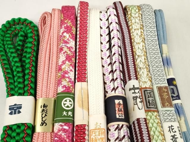 平和屋着物 和装小物 帯締め10本セット 手組紐 伊賀組紐 花菱組 草木染 金糸 大丸扱い zzz