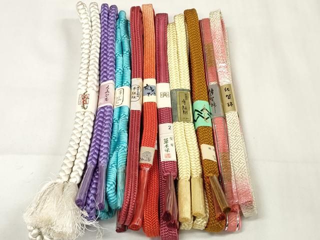 平和屋着物 和装小物 帯締め10本セット 佐賀錦 手組紐 組紐 冠組 草木染 金銀糸 zzz