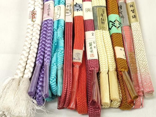 平和屋着物●和装小物　帯締め10本セット　佐賀錦　手組紐　組紐　冠組　草木染　金銀糸　逸品　未使用　DAAW8497zzz 平和屋着物○和装小物 帯締め10本セット 佐賀錦 手組紐 組紐 冠組