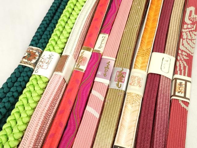 平和屋着物○和装小物 帯締め10本セット 振袖用 手組紐 組紐 高麗組 冠