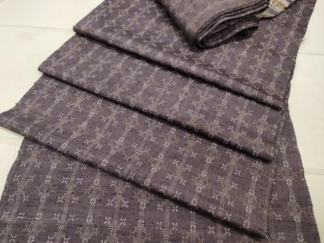 平和屋着物 紬 反物 着尺 読谷山花織 幾何学間道 DAAY7236zy