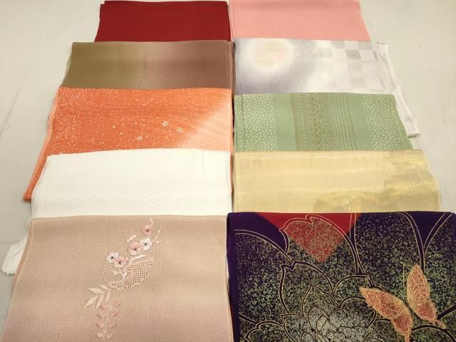 平和屋着物★和装小物　帯揚げ10枚セット　正絹　逸品　DAAZ1665xg 平和屋着物☆和装小物 帯揚げ10枚セット 正絹 逸品 DAAZ1665xg