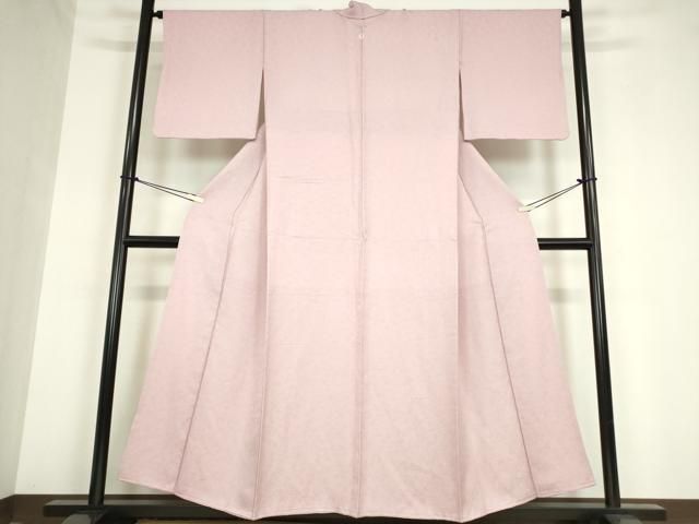 平和屋着物 上質な色無地 小花地紋 撫子色 正絹 az