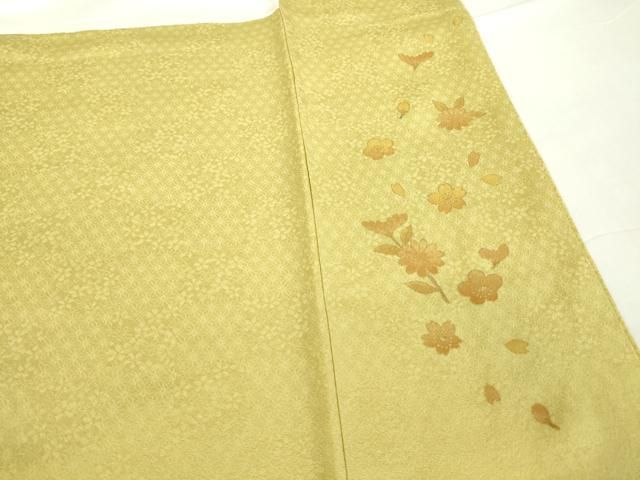 草葉地紋 蒸栗色