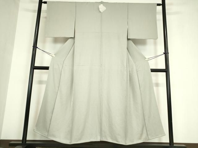 平和屋着物 上質な色無地 舞葉地紋 銀鼠色 正絹 az