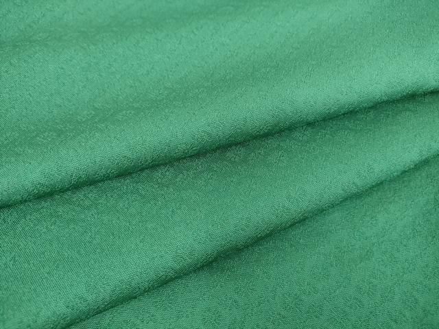 平和屋着物 上質な色無地 花繋ぎ地紋 木賊色 正絹 az