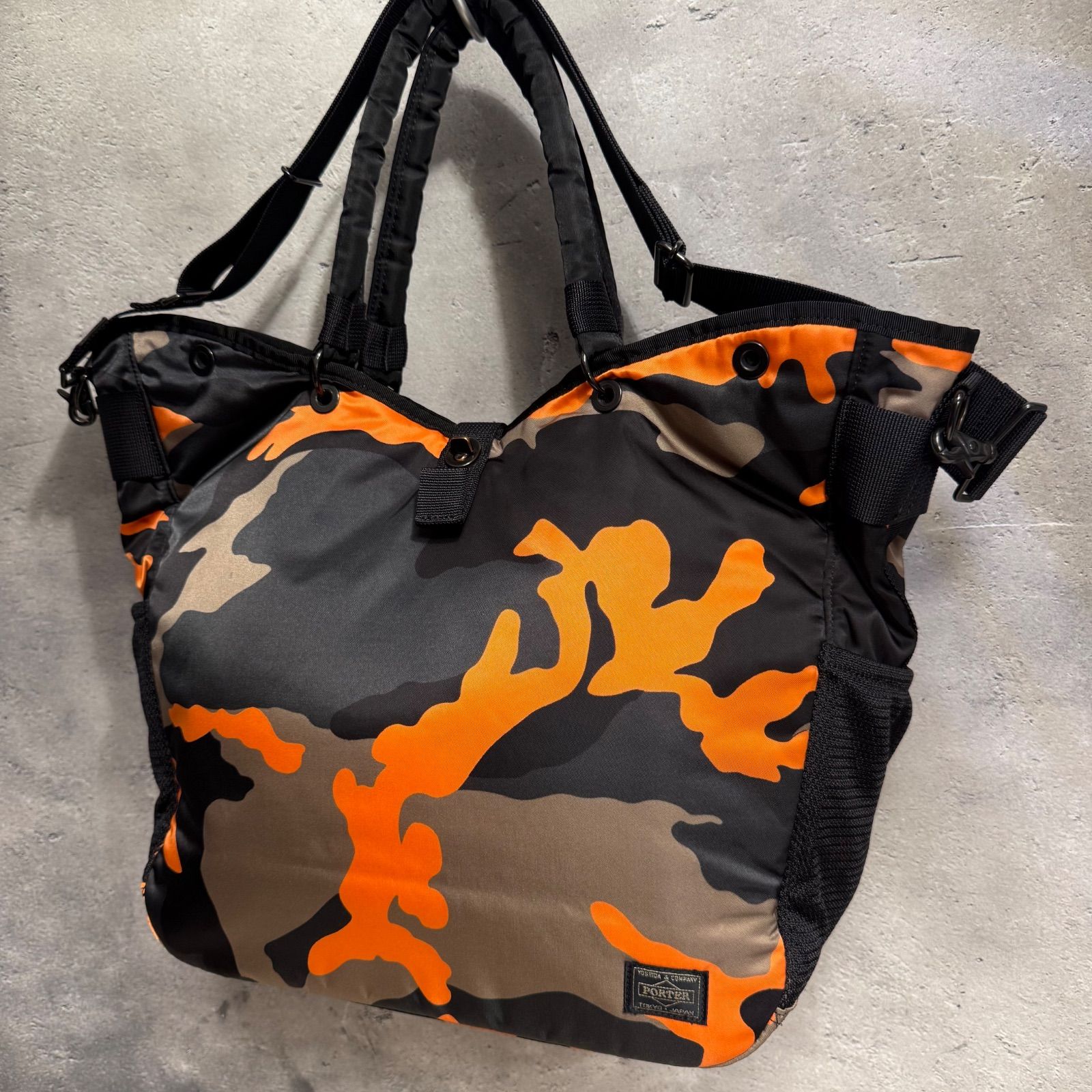 PORTER ポーター PS CAMO 2WAY TOTE カモフラ オレンジ 迷彩 トート
