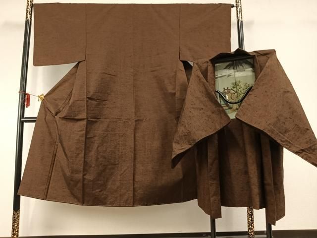 平和屋着物○男性 紬 霞文 キングサイズ 正絹 逸品 AABD0668fy 平和屋着物