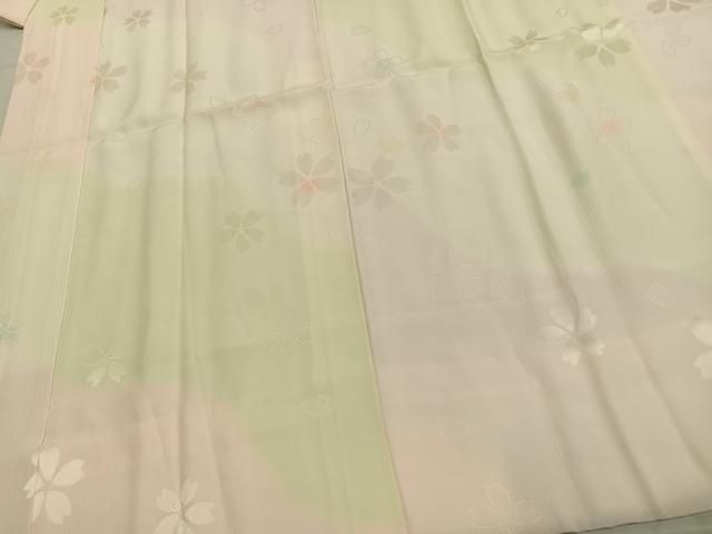  平和屋着物 長襦袢 袷 舞桜文 暈し染め 正絹 fy 長襦袢 長襦袢 半襦袢