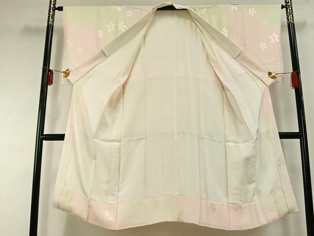 平和屋着物 長襦袢 袷 舞桜文 暈し染め 正絹 fy