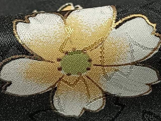 平和屋着物●小振袖　二尺袖　雪輪花文　黒地　金彩　洗える着物　AABD8504fy 平和屋着物○小振袖 二尺袖 雪輪花文 黒地 金彩 洗える着物 AABD8504fy