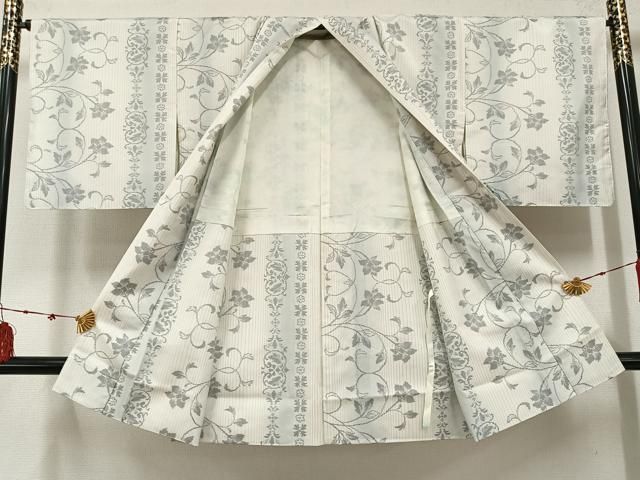 平和屋着物●本場大島紬　アンサンブル　道中着セット　白大島　更紗文　さが美扱い　正絹　逸品　AABD8811ph 平和屋着物○本場大島紬 アンサンブル 道中着セット 白大島 更紗文