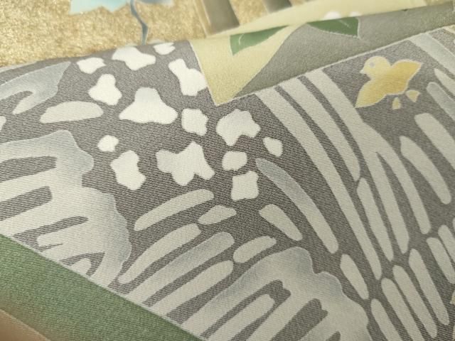 平和屋着物○十日町友禅作家 阿部佳雪 色留袖 笹竹 千鳥 色紙風景花文