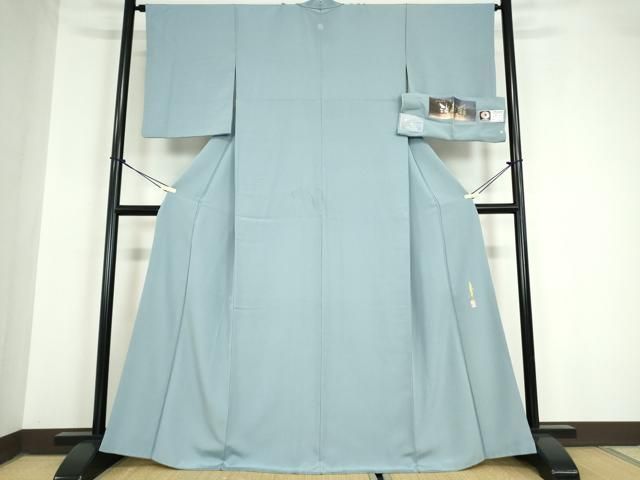 平和屋着物 本草木染作家 瑞寶 色無地 堅牢草木染 湖都の彩 浅縹色 反端付き 正絹 az