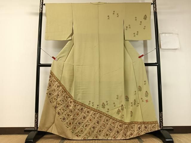 平和屋着物 景山雅史 訪問着 更紗唐草文 金彩 正絹 vp