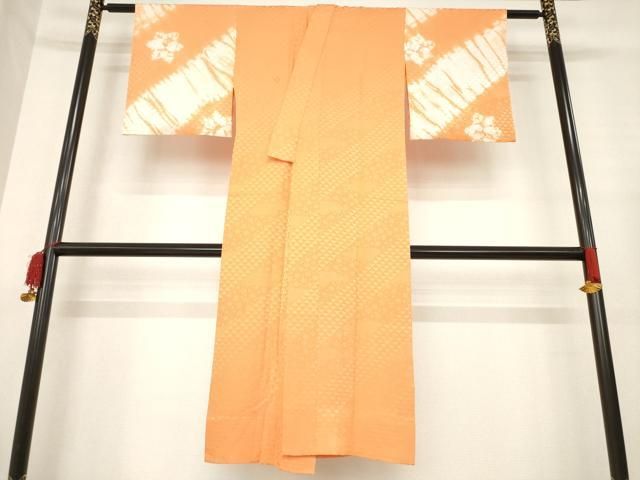 平和屋着物 長襦袢 無双仕立て 絞り 斜縞花地紋 正絹 ck