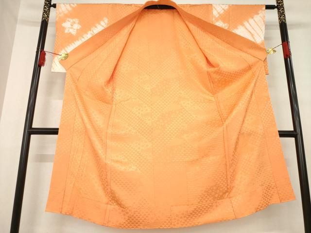 平和屋着物○長襦袢 無双仕立て 絞り 斜縞花地紋 正絹 逸品 AABD9386ck