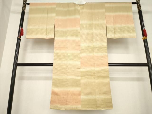 平和屋着物●長襦袢　無双仕立て　横段文　正絹　逸品　AABH8447ck 平和屋着物○長襦袢 無双仕立て 横段文 暈し染め 正絹 逸品 AABD9387ck