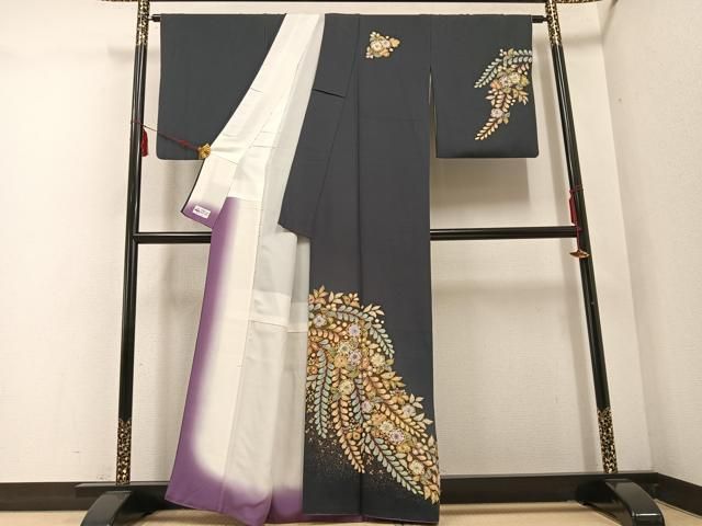 平和屋着物 越後十日町の一流染匠 桐屋 翠山工房 訪問着 辻が花 絞り やまと誂製 金彩 正絹 ph