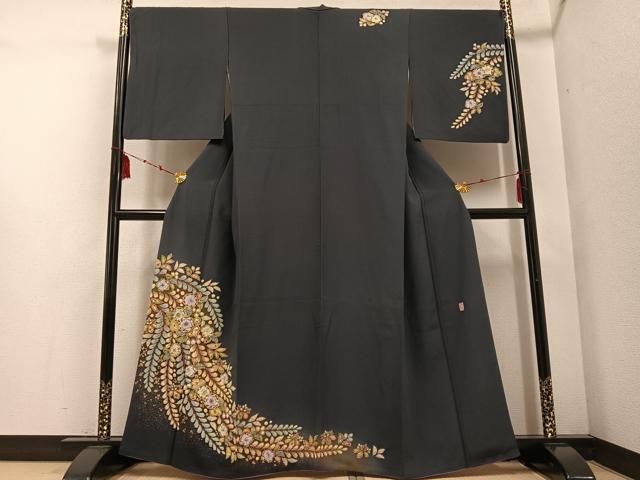 平和屋着物 越後十日町の一流染匠 桐屋 翠山工房 訪問着 辻が花 絞り やまと誂製 金彩 正絹 ph