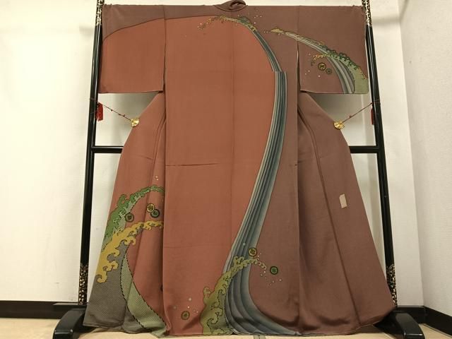 平和屋着物 訪問着 作家物 駒刺繍 立波宝尽くし 鬼しぼ縮緬 正絹 ph