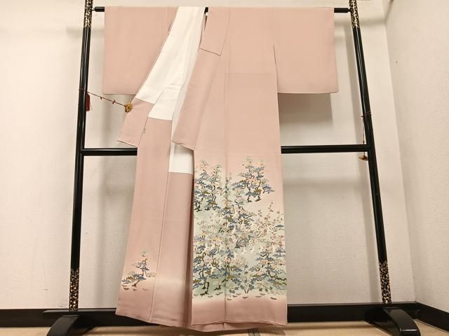 平和屋着物 本加賀友禅作家 百貫華峰 色留袖 松竹梅群れ鳥文 暈し染め 高島屋扱い 正絹 ph
