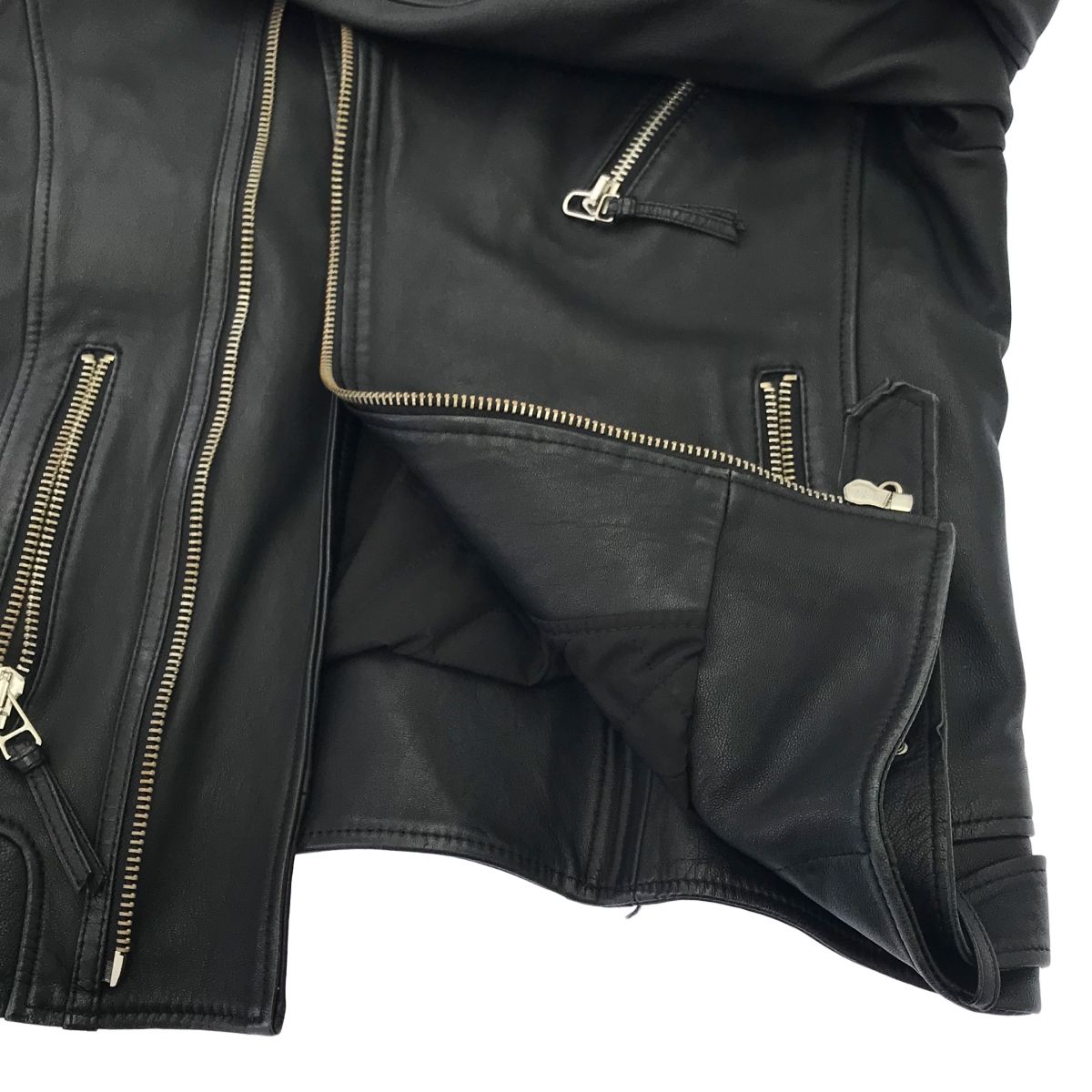 希少✨BODA SKINS ダブル レザー ライダースジャケット 羊革 M BODA SKINS ボダスキンズ ダブルレザーライダースジャケット ブラック