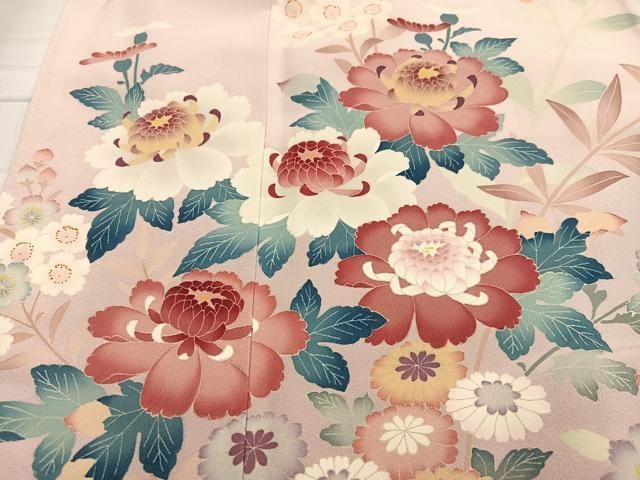  平和屋着物 本加賀友禅作家 三口章 訪問着 枝花文 正絹 ph 訪問着 付け下げ 着物